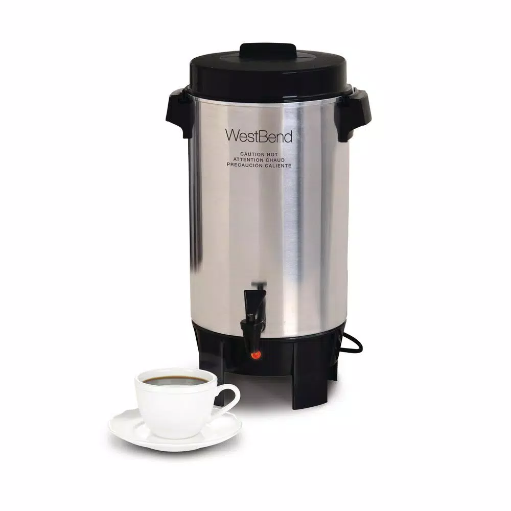 Coffee Makers West Bend 30-Cup Polished Aluminum Silver With Quick Brewing Coffee Urn With Automatic Temperature Control Large Capacity 6 Coffee Makers West Bend 30-Cup Polished Aluminum Silver With Quick Brewing Coffee Urn With Automatic Temperature Control Large Capacity - Image 4