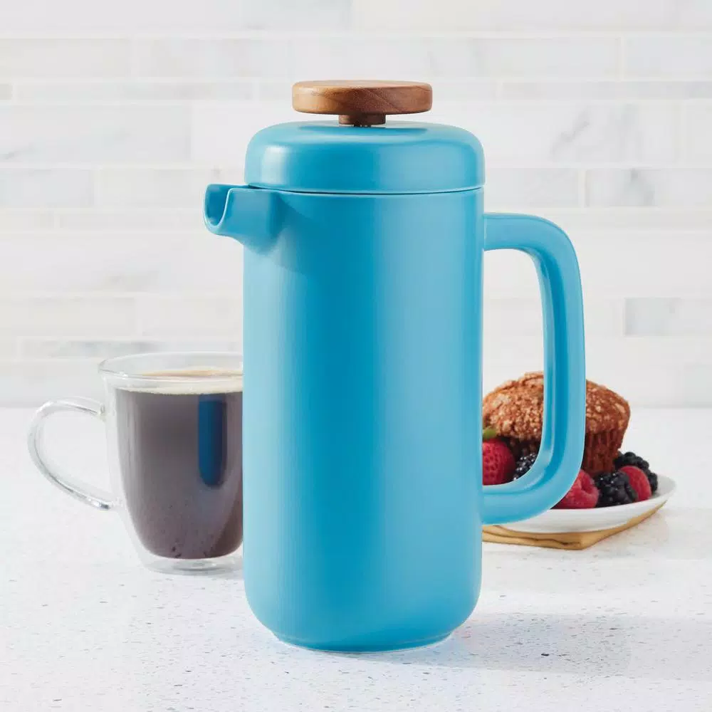 Coffee Makers BonJour Ceramic Coffee And Tea 8-Demitasse-Cup Aqua Ceramic French Press 7 Coffee Makers BonJour Ceramic Coffee And Tea 8-Demitasse-Cup Aqua Ceramic French Press - Image 5