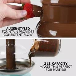 Dessert Makers Nostalgia 4-Tier Aqua Chocolate Fondue Fountain -Dessert Makers Popular Store aqua nostalgia chocolate fountains clcf4aq 4f 1000