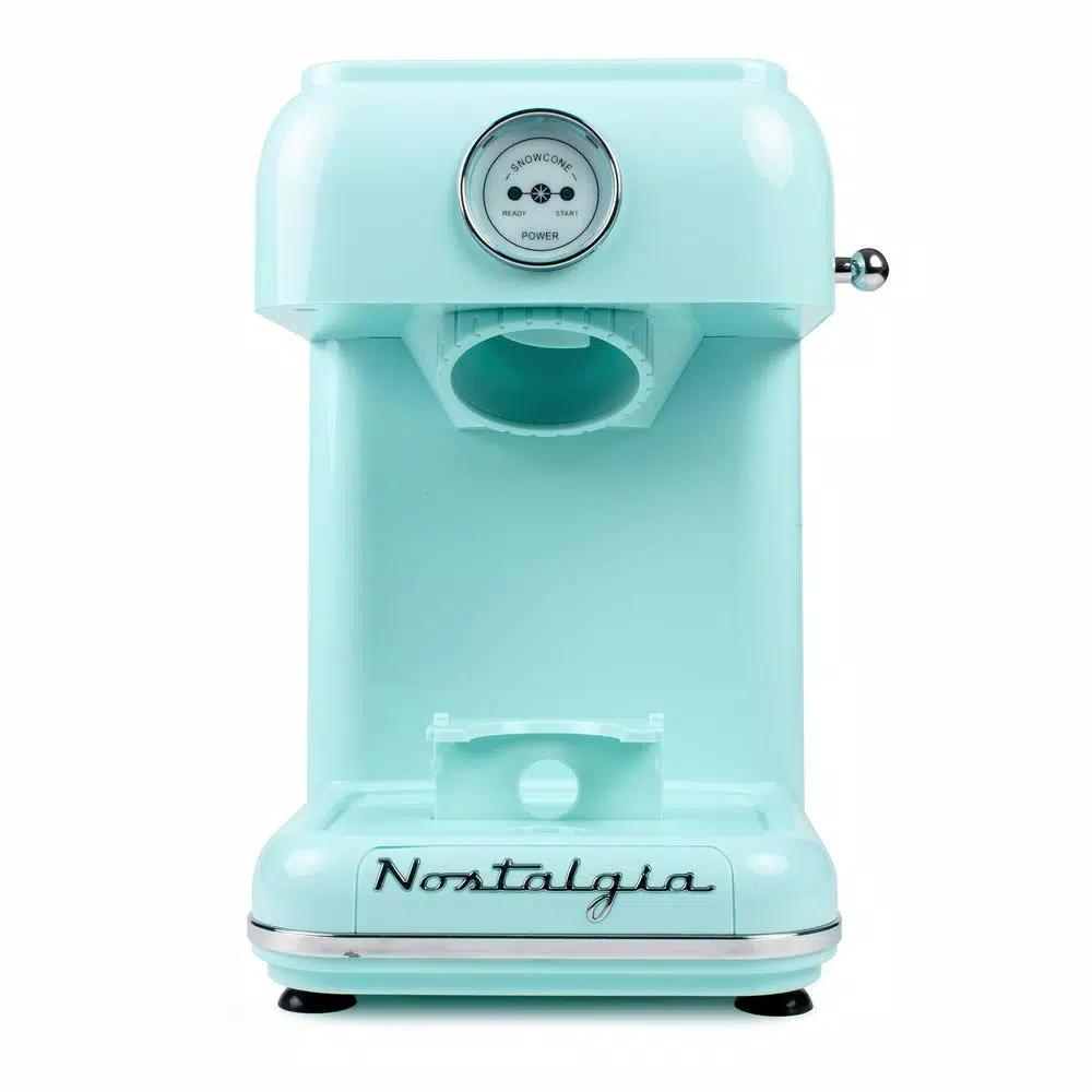Dessert Makers Nostalgia 30 W Aqua Blue Snow Cone Maker With Retro Design 3 Dessert Makers Nostalgia 30 W Aqua Blue Snow Cone Maker With Retro Design