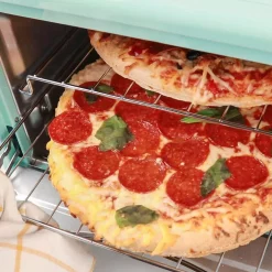 Toasters Nostalgia Retro 1500 W Aqua 12-Slice Convection Toaster Oven With Built-in Timer 15 Toasters Nostalgia Retro 1500 W Aqua 12-Slice Convection Toaster Oven With Built-in Timer -Dessert Makers Popular Store aqua nostalgia toaster ovens rtov2aq 31 1000