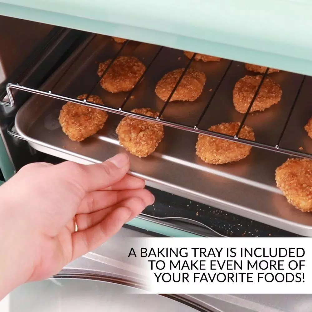 Toasters Nostalgia Retro 1500 W Aqua 12-Slice Convection Toaster Oven With Built-in Timer 7 Toasters Nostalgia Retro 1500 W Aqua 12-Slice Convection Toaster Oven With Built-in Timer - Image 5