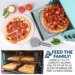 Toasters Nostalgia Retro 1500 W Aqua 12-Slice Convection Toaster Oven With Built-in Timer 11 Toasters Nostalgia Retro 1500 W Aqua 12-Slice Convection Toaster Oven With Built-in Timer -Dessert Makers Popular Store aqua nostalgia toaster ovens rtov2aq 4f 1000