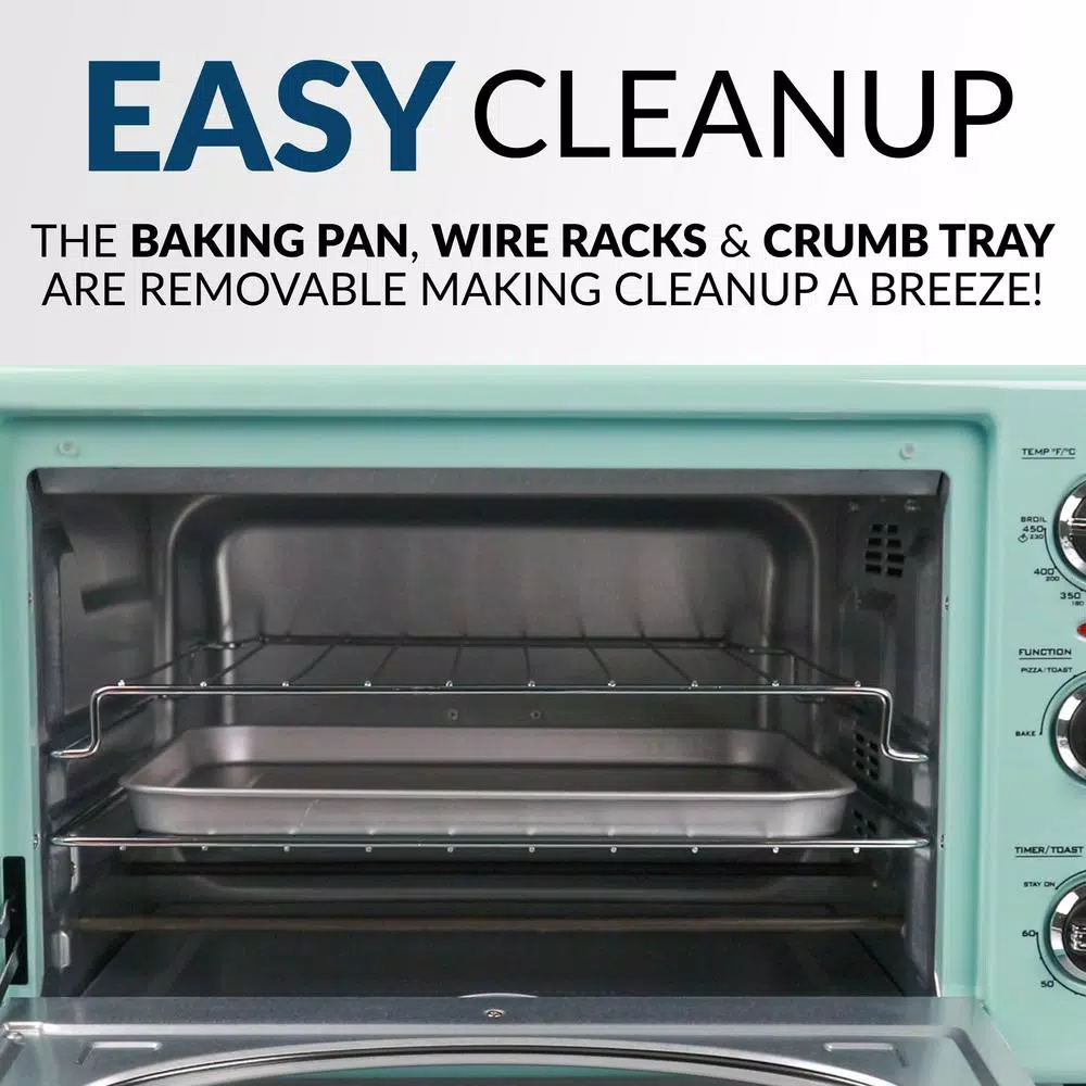 Toasters Nostalgia Retro 1500 W Aqua 12-Slice Convection Toaster Oven With Built-in Timer 8 Toasters Nostalgia Retro 1500 W Aqua 12-Slice Convection Toaster Oven With Built-in Timer - Image 6