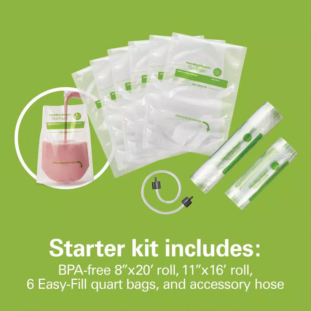 Food Processing Hamilton Beach NutriFresh Black And Silver Food Vacuum Sealer With 2-Roll Storage And Starter Kit 11 Food Processing Hamilton Beach NutriFresh Black And Silver Food Vacuum Sealer With 2-Roll Storage And Starter Kit - Image 9