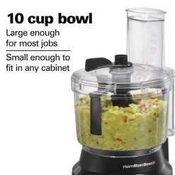 Food Processing Hamilton Beach 450-Watt 10-Cup Food Processor With Bowl Scraper Attachment -Dessert Makers Popular Store black and stainless hamilton beach food processors 70730 fa 1000