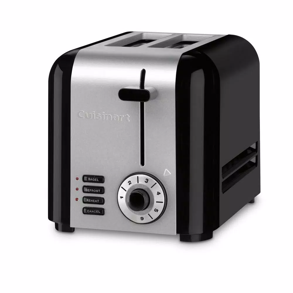 Toasters Cuisinart Compact 2-Slice Black And Stainless Steel Wide Slot Toaster 4 Toasters Cuisinart Compact 2-Slice Black And Stainless Steel Wide Slot Toaster - Image 2