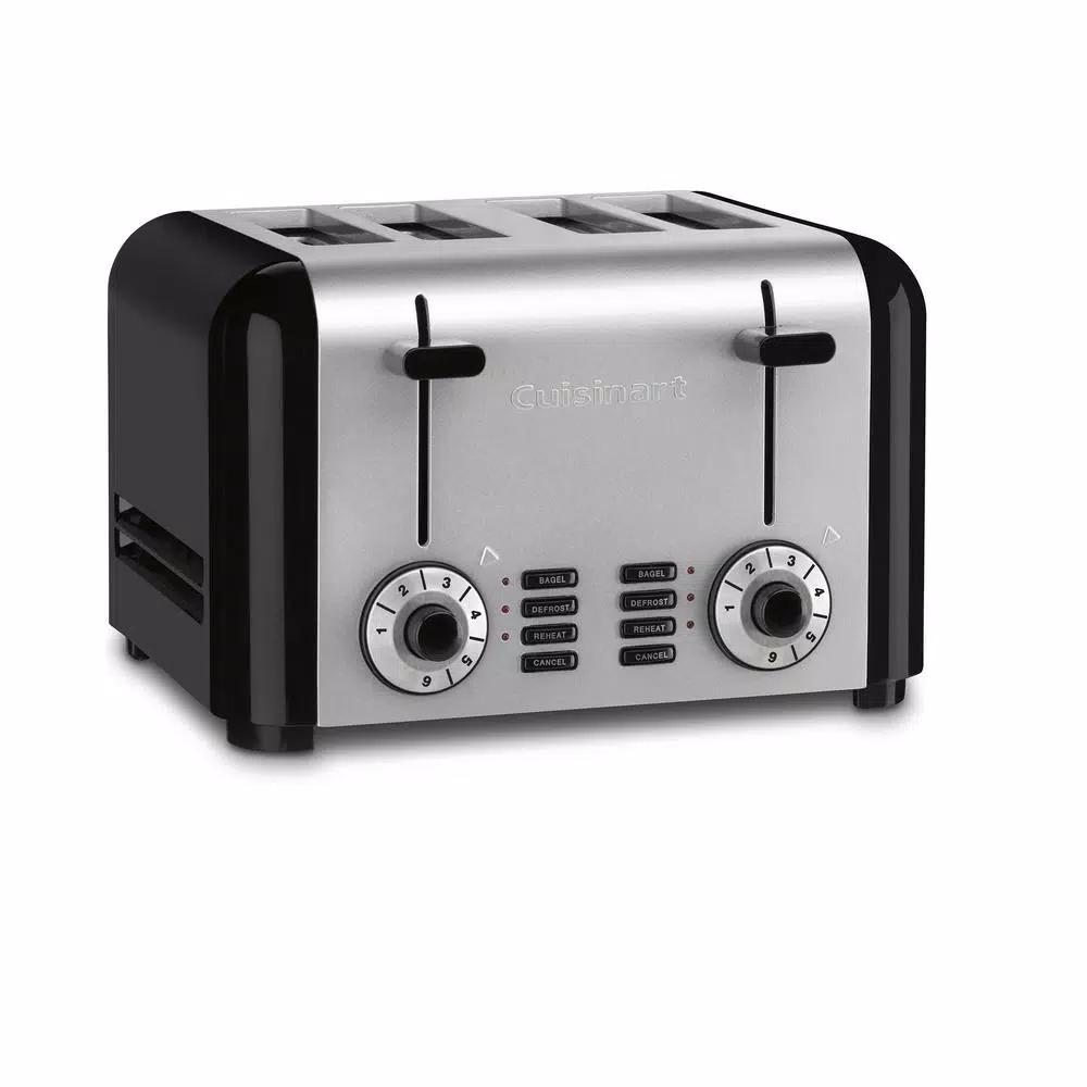 Toasters Cuisinart 4-Slice Black And Stainless Steel Wide Slot Toaster With Crumb Tray 4 Toasters Cuisinart 4-Slice Black And Stainless Steel Wide Slot Toaster With Crumb Tray - Image 2