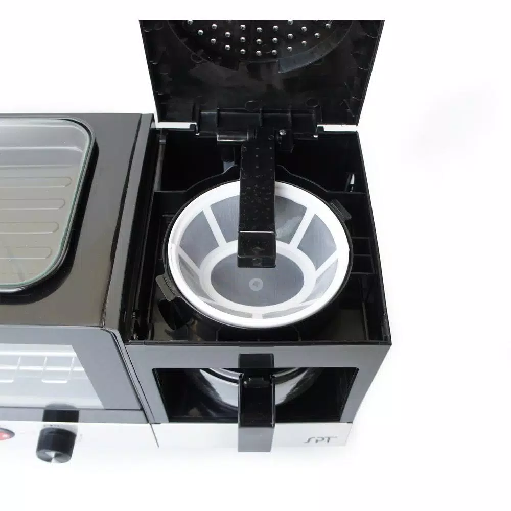 Toasters SPT Breakfast Center 1450 W 2-Slice Black And Stainless Steel Toaster Oven With Griddle And Coffee Maker 5 Toasters SPT Breakfast Center 1450 W 2-Slice Black And Stainless Steel Toaster Oven With Griddle And Coffee Maker - Image 3