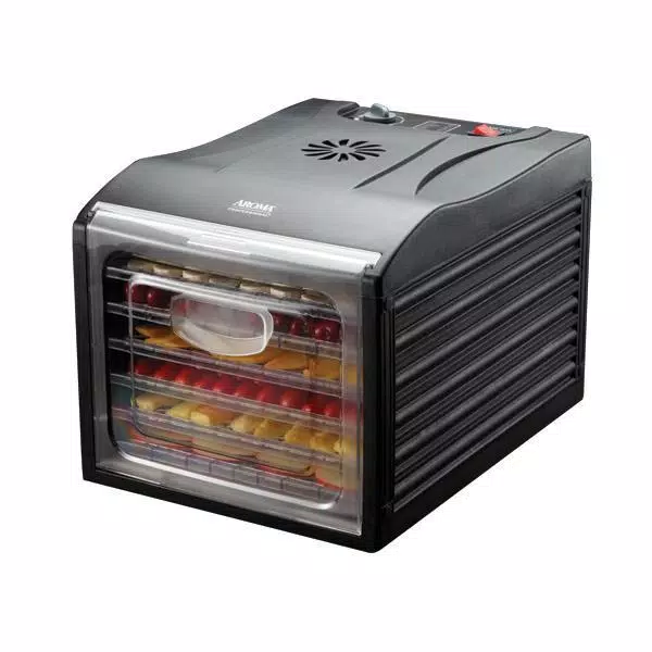 Food Processing AROMA Professional 6-Tray Black Food Dehydrator With Drip Tray 6 Food Processing AROMA Professional 6-Tray Black Food Dehydrator With Drip Tray - Image 4