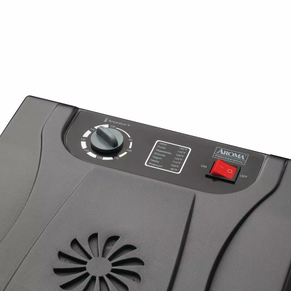 Food Processing AROMA Professional 6-Tray Black Food Dehydrator With Drip Tray 4 Food Processing AROMA Professional 6-Tray Black Food Dehydrator With Drip Tray - Image 2