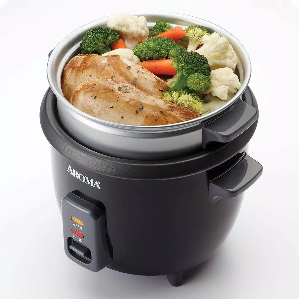 Cookers AROMA 6-Cup Black Rice Cooker With Removable Steam Tray 7 Cookers AROMA 6-Cup Black Rice Cooker With Removable Steam Tray - Image 5