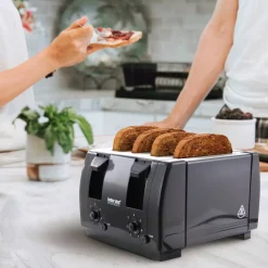 Toasters Better Chef Dual-Control 4-Slice Black Toaster -Dessert Makers Popular Store black better chef pop up toasters 98580213m 44 1000