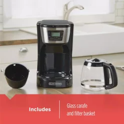 Coffee Makers BLACK+DECKER 12-Cup Programmable Black Coffee Maker With Built-In Timer -Dessert Makers Popular Store black black decker drip coffee makers cm2030b 1f 1000
