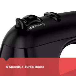 Mixers BLACK+DECKER 6-Speed Black Hand Mixer With 2 Wire Beaters, 2 Dough Hooks And Storage Case -Dessert Makers Popular Store black black decker hand mixers mx3200b 4f 1000