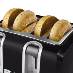 Toasters BLACK+DECKER 4-Slice Black Extra-Wide Slot Toaster With Browning Control -Dessert Makers Popular Store black black decker pop up toasters t4569b 44 1000