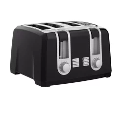 Toasters BLACK+DECKER 4-Slice Black Extra-Wide Slot Toaster With Browning Control