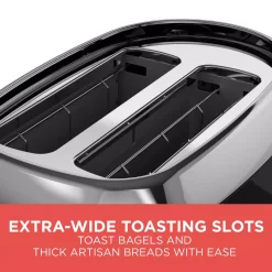 Toasters BLACK+DECKER 2-Slice Black Wide Slot Toaster With Temperature Control 9 Toasters BLACK+DECKER 2-Slice Black Wide Slot Toaster With Temperature Control -Dessert Makers Popular Store black black decker pop up toasters tr1300bd 4f 1000
