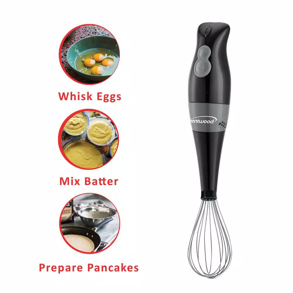 Mixers Brentwood Appliances 2-Speed Black Hand Mixer Blender And Food Processor With Balloon Whisk 7 Mixers Brentwood Appliances 2-Speed Black Hand Mixer Blender And Food Processor With Balloon Whisk - Image 5