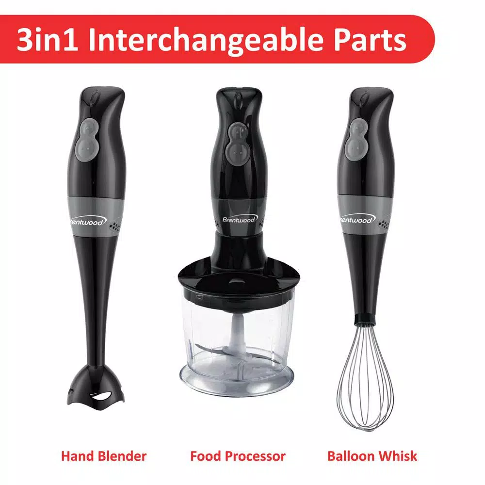 Mixers Brentwood Appliances 2-Speed Black Hand Mixer Blender And Food Processor With Balloon Whisk 4 Mixers Brentwood Appliances 2-Speed Black Hand Mixer Blender And Food Processor With Balloon Whisk - Image 2