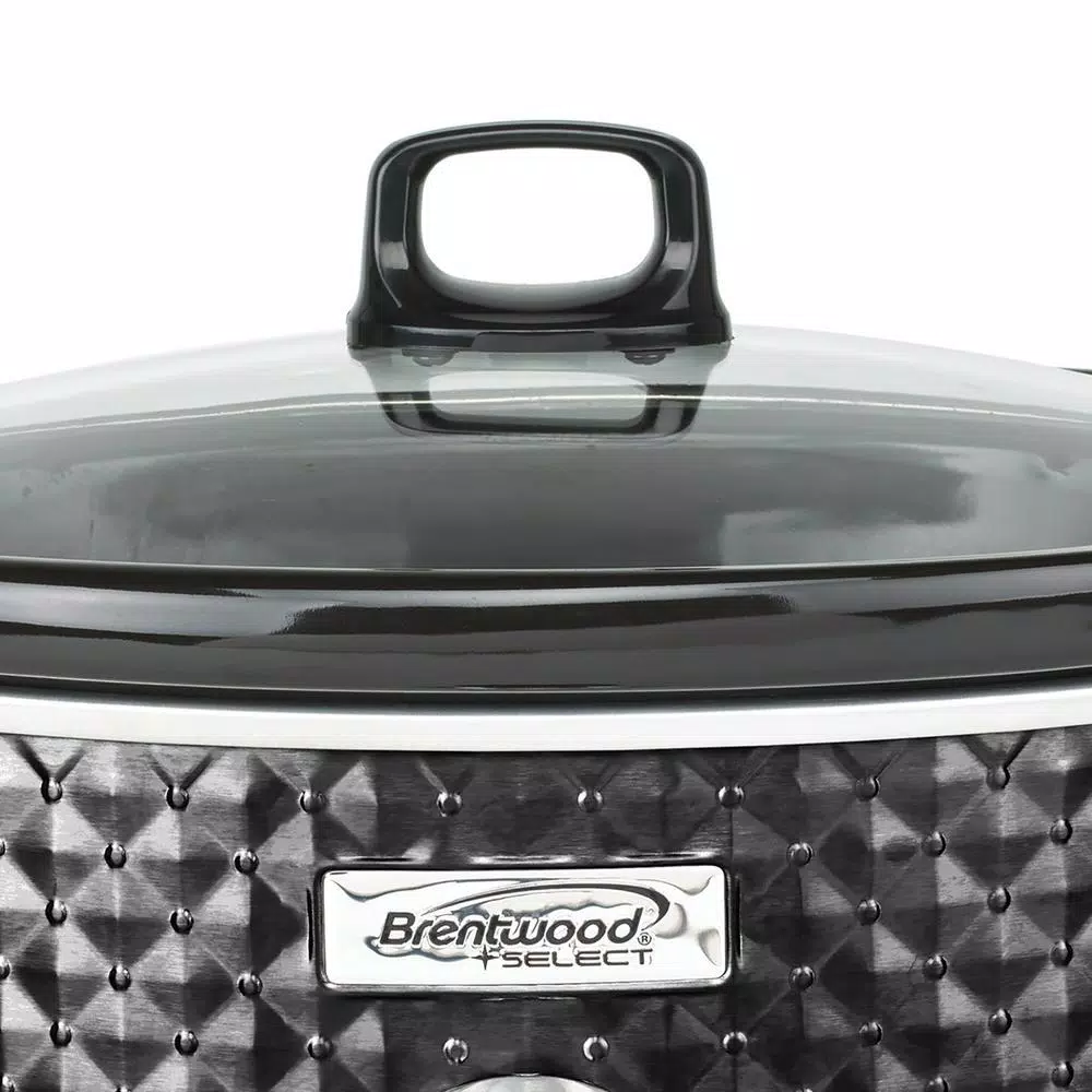 Cookers Brentwood Appliances Diamond 7 Qt. Black Slow Cooker With Tempered Glass Lid 6 Cookers Brentwood Appliances Diamond 7 Qt. Black Slow Cooker With Tempered Glass Lid - Image 4