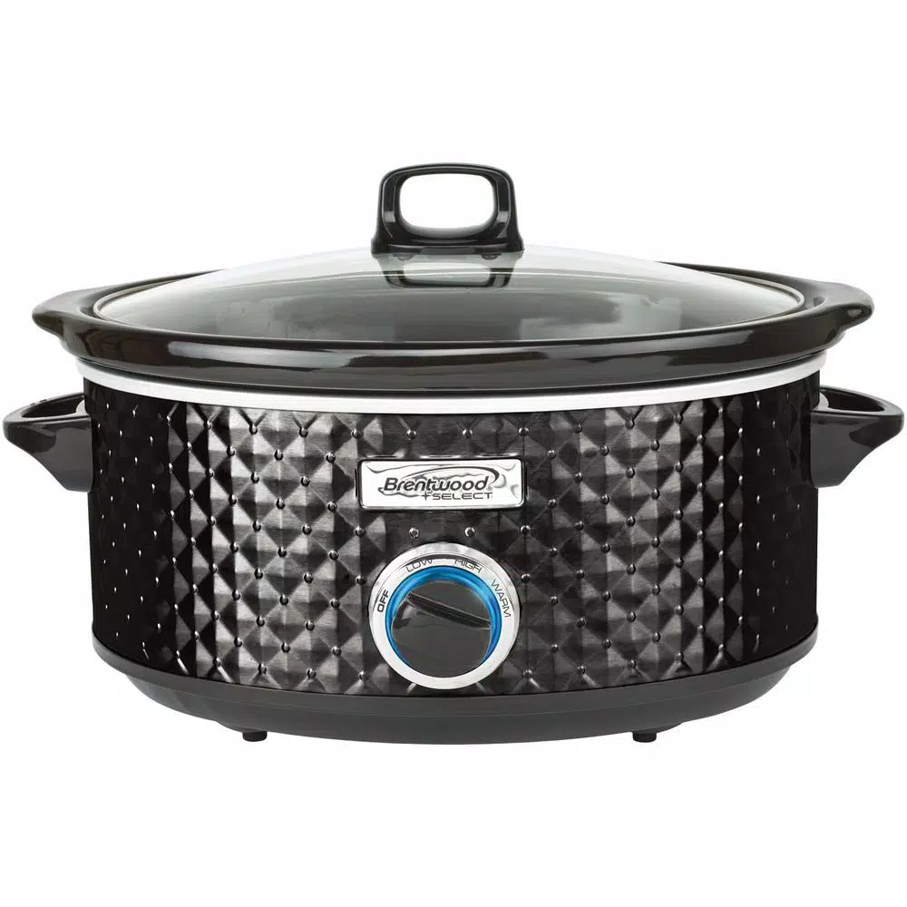 Cookers Brentwood Appliances Diamond 7 Qt. Black Slow Cooker With Tempered Glass Lid 3 Cookers Brentwood Appliances Diamond 7 Qt. Black Slow Cooker With Tempered Glass Lid