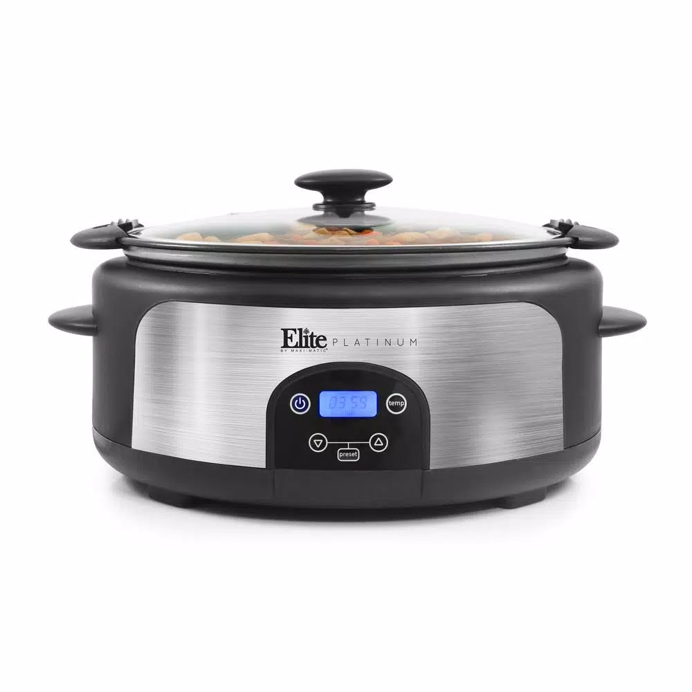 Cookers Elite Platinum 6 Qt. Black Programmable Slow Cooker With Locking Lid 5 Cookers Elite Platinum 6 Qt. Black Programmable Slow Cooker With Locking Lid - Image 3