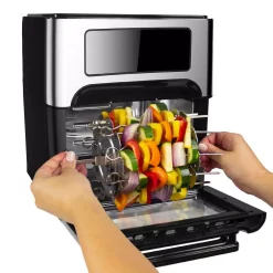 Toasters GoWISE USA 1700W 12.7 Quart Air Fryer Toaster Oven Select With Rotisserie And Dehydrator Features And Accessories, Black -Dessert Makers Popular Store black gowise usa toaster ovens gw46690 44 1000