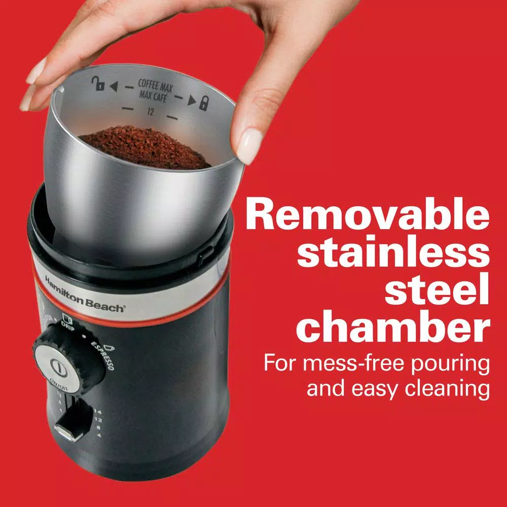 Coffee Makers Hamilton Beach Custom Grind 5 Oz. Black Blade Coffee Grinder 6 Coffee Makers Hamilton Beach Custom Grind 5 Oz. Black Blade Coffee Grinder - Image 4