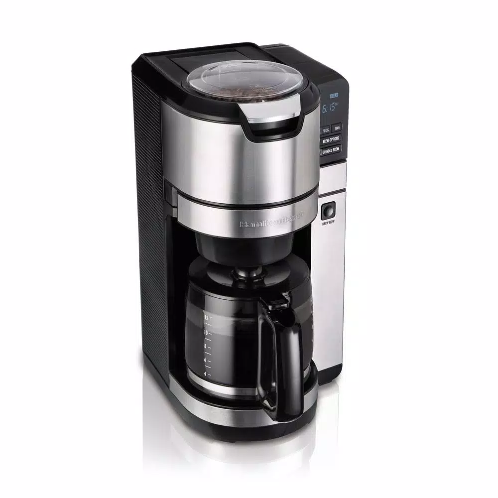Coffee Makers Hamilton Beach 12-Cup Black Programmable Grind And Brew Coffee Maker 4 Coffee Makers Hamilton Beach 12-Cup Black Programmable Grind And Brew Coffee Maker - Image 2