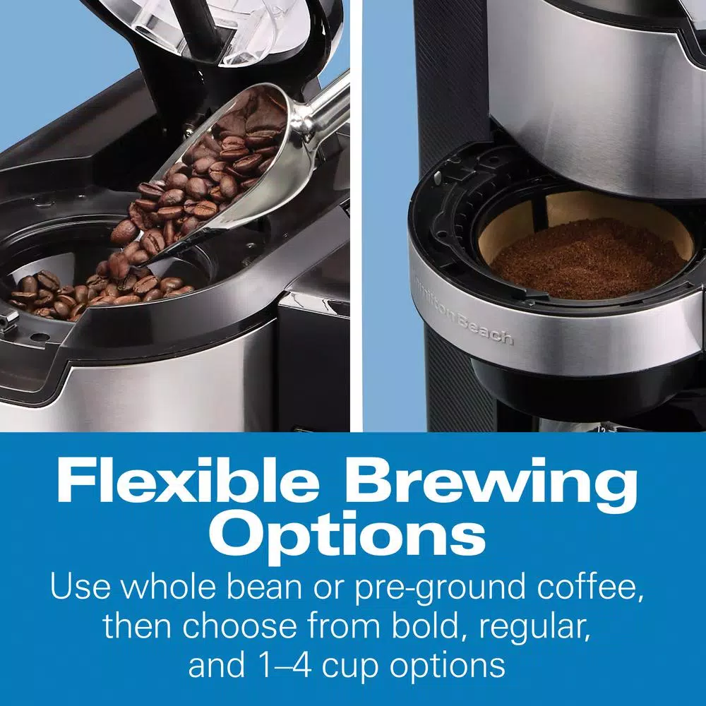 Coffee Makers Hamilton Beach 12-Cup Black Programmable Grind And Brew Coffee Maker 9 Coffee Makers Hamilton Beach 12-Cup Black Programmable Grind And Brew Coffee Maker - Image 7