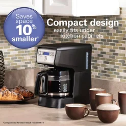 Coffee Makers Hamilton Beach Compact 12-Cup Black Programmable Drip Coffee Maker 12 Coffee Makers Hamilton Beach Compact 12-Cup Black Programmable Drip Coffee Maker -Dessert Makers Popular Store black hamilton beach drip coffee makers 46200 1f 1000