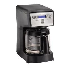 Coffee Makers Hamilton Beach Compact 12-Cup Black Programmable Drip Coffee Maker