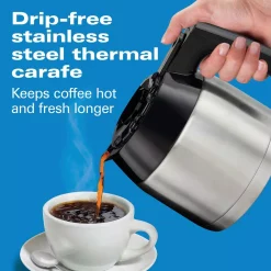 Coffee Makers Hamilton Beach 8-Cup Black Programmable Coffee Maker With Thermal Carafe -Dessert Makers Popular Store black hamilton beach drip coffee makers 46240 1f 1000