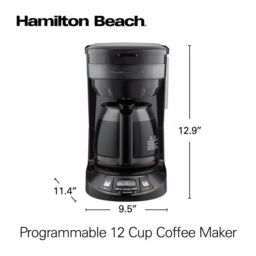 Coffee Makers Hamilton Beach 12-Cup Black Stainless Programmable Drip Coffee Maker 12 Coffee Makers Hamilton Beach 12-Cup Black Stainless Programmable Drip Coffee Maker - Image 10