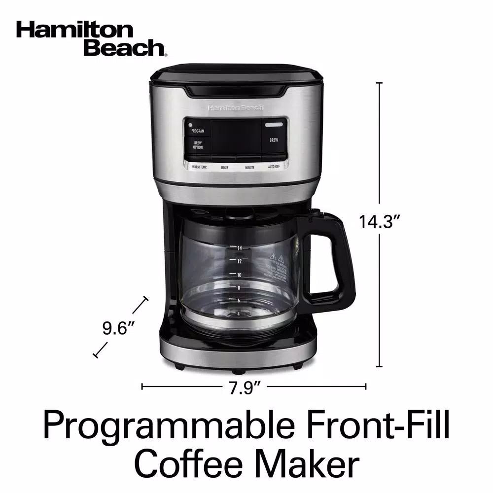 Coffee Makers Hamilton Beach 14-Cup Black Programmable Front-Fill Coffee Maker 4 Coffee Makers Hamilton Beach 14-Cup Black Programmable Front-Fill Coffee Maker - Image 2