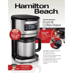 Coffee Makers Hamilton Beach 12-Cup Black Programmable Front-Fill Coffee Maker With Thermal Carafe 12 Coffee Makers Hamilton Beach 12-Cup Black Programmable Front-Fill Coffee Maker With Thermal Carafe -Dessert Makers Popular Store black hamilton beach drip coffee makers 46391 4f 1000