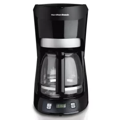 Coffee Makers Hamilton Beach 12-Cup Black With Digital Clock Drip Coffeemaker With Digital Clock