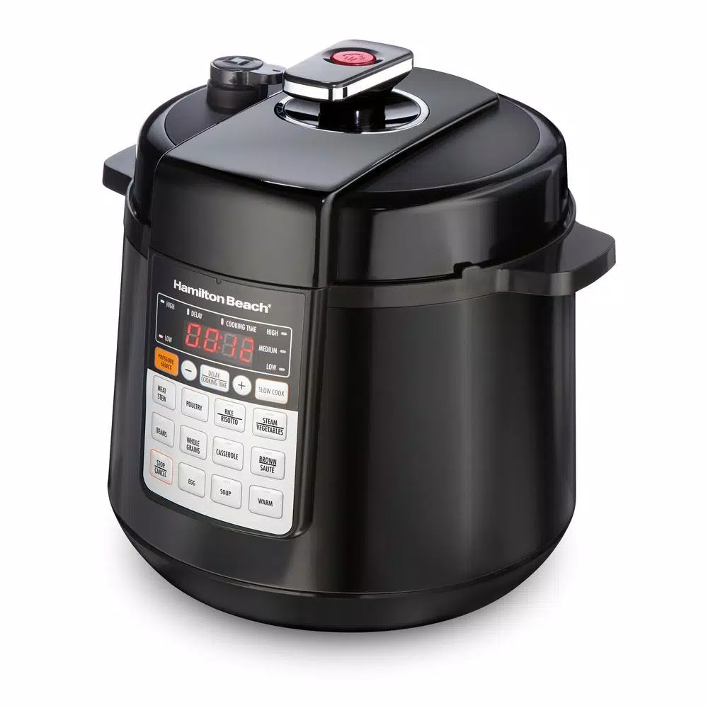 Cookers Hamilton Beach Multi-Function 6 Qt. Black Electric Pressure Cooker 3 Cookers Hamilton Beach Multi-Function 6 Qt. Black Electric Pressure Cooker