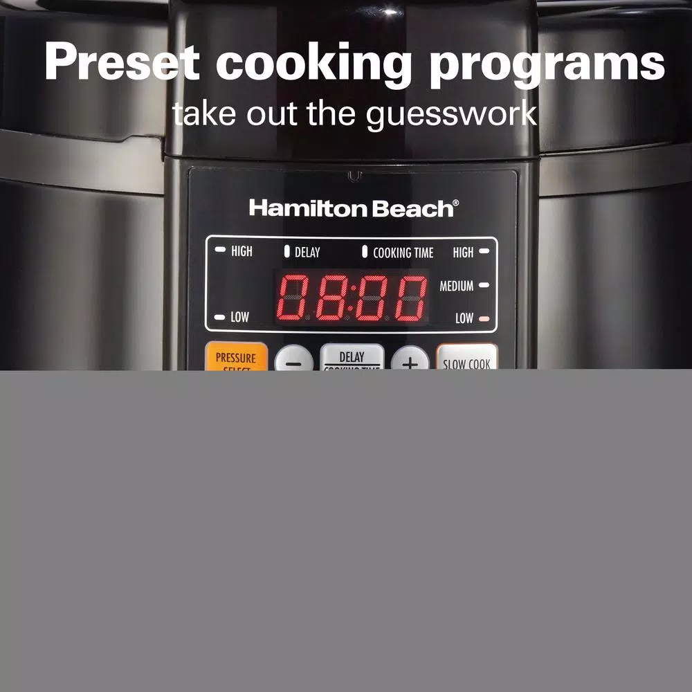 Cookers Hamilton Beach Multi-Function 6 Qt. Black Electric Pressure Cooker 8 Cookers Hamilton Beach Multi-Function 6 Qt. Black Electric Pressure Cooker - Image 6