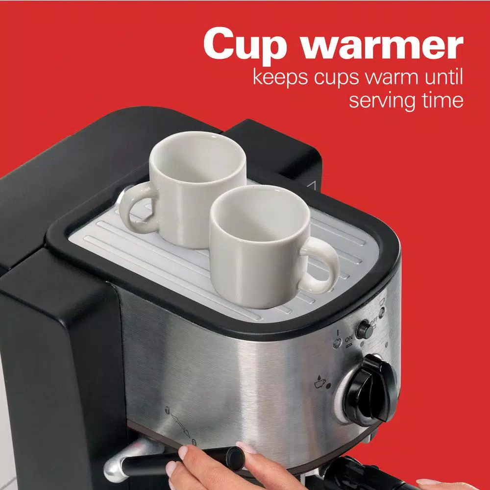 Coffee Makers Hamilton Beach 2-Cup Stainless Steel Automatic Espresso Machine With Milk Frother 7 Coffee Makers Hamilton Beach 2-Cup Stainless Steel Automatic Espresso Machine With Milk Frother - Image 5