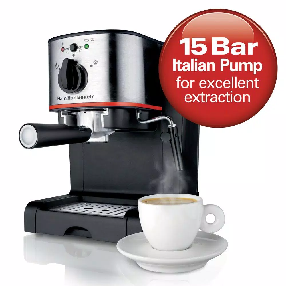 Coffee Makers Hamilton Beach 2-Cup Stainless Steel Automatic Espresso Machine With Milk Frother 5 Coffee Makers Hamilton Beach 2-Cup Stainless Steel Automatic Espresso Machine With Milk Frother - Image 3
