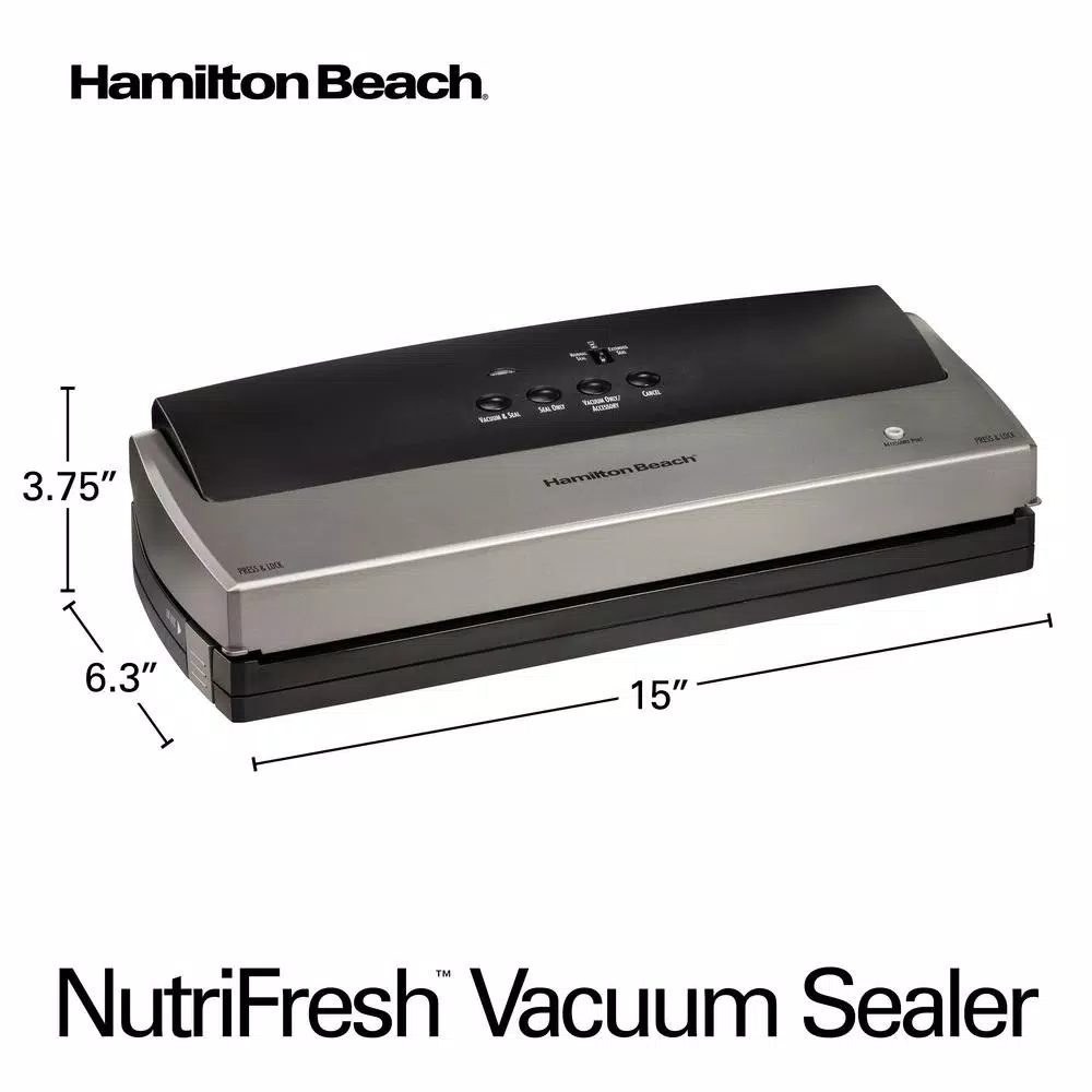 Food Processing Hamilton Beach Nutrifresh Black Food Vacuum Sealer With Extended Seal 6 Food Processing Hamilton Beach Nutrifresh Black Food Vacuum Sealer With Extended Seal - Image 4