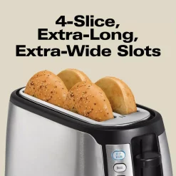 Toasters Hamilton Beach 4-Slice Black Long Slot Toaster 14 Toasters Hamilton Beach 4-Slice Black Long Slot Toaster -Dessert Makers Popular Store black hamilton beach pop up toasters 24810 1f 1000