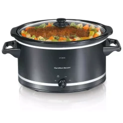 Cookers Hamilton Beach 8 Qt. Black Slow Cooker With Temperature Settings And Glass Lid 9 Cookers Hamilton Beach 8 Qt. Black Slow Cooker With Temperature Settings And Glass Lid -Dessert Makers Popular Store black hamilton beach slow cookers 33182 44 1000