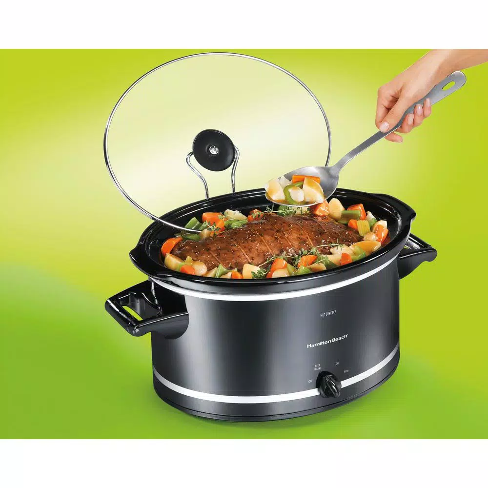 Cookers Hamilton Beach 8 Qt. Black Slow Cooker With Temperature Settings And Glass Lid 4 Cookers Hamilton Beach 8 Qt. Black Slow Cooker With Temperature Settings And Glass Lid - Image 2