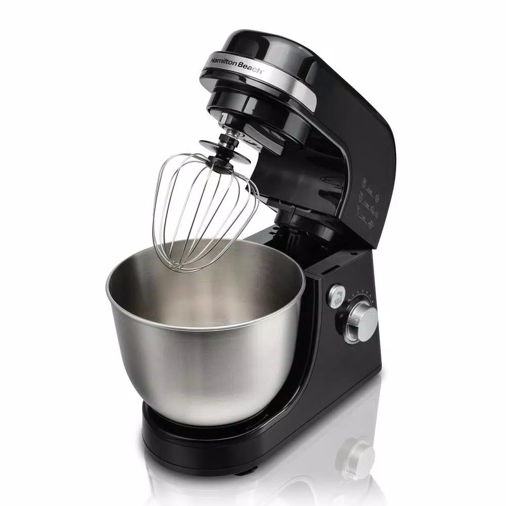 Mixers Hamilton Beach 4 Qt. 7-Speed Black Stand Mixer With Dough Hook, Whisk And Flat Beater Attachments 5 Mixers Hamilton Beach 4 Qt. 7-Speed Black Stand Mixer With Dough Hook, Whisk And Flat Beater Attachments - Image 3