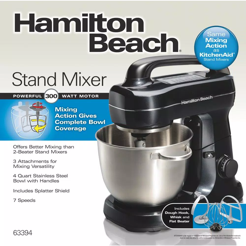 Mixers Hamilton Beach 4 Qt. 7-Speed Black Stand Mixer 10 Mixers Hamilton Beach 4 Qt. 7-Speed Black Stand Mixer - Image 8
