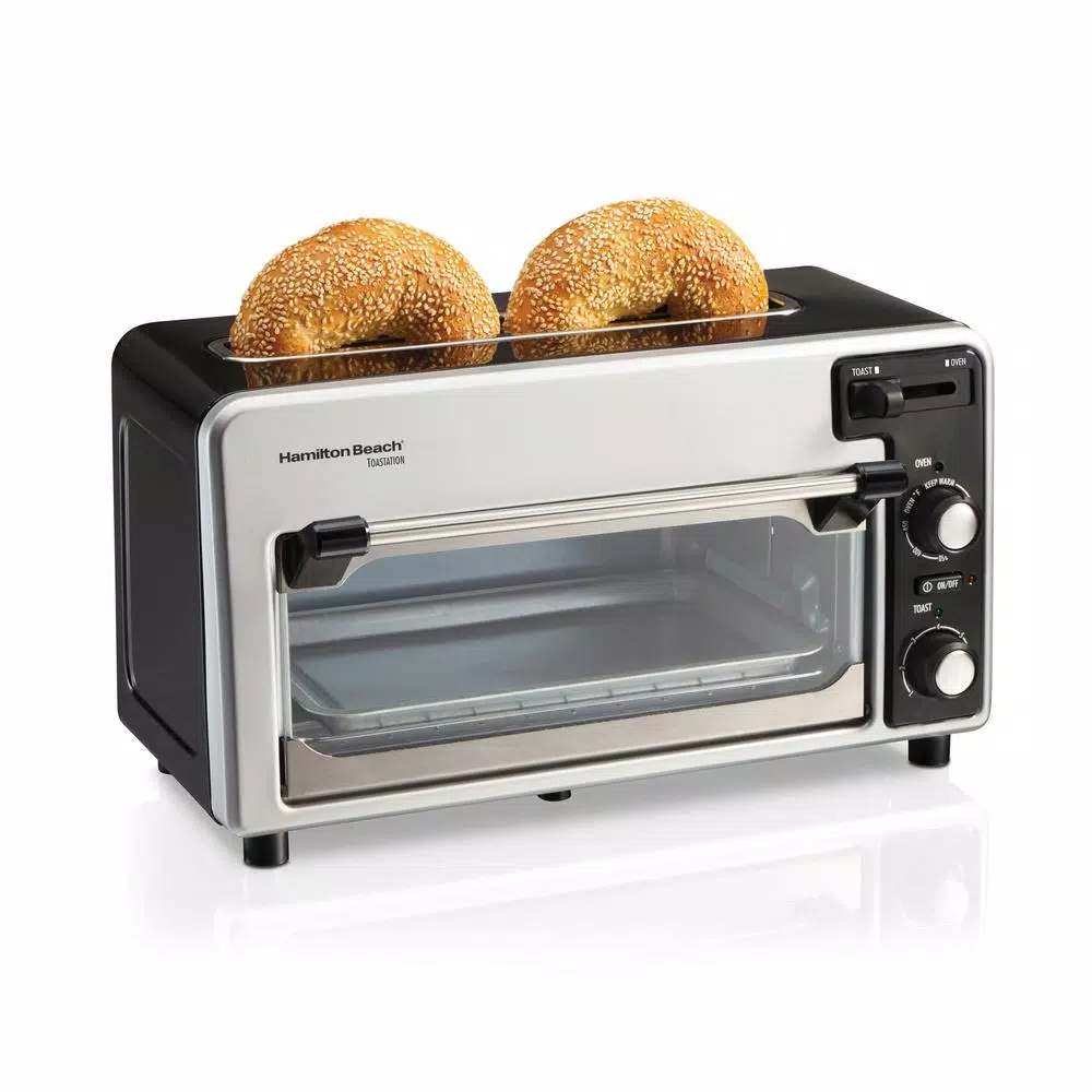 Toasters Hamilton Beach Toastation 1300 W 2-Slice Black And Gray Toaster Oven With Top Toasting Slot 6 Toasters Hamilton Beach Toastation 1300 W 2-Slice Black And Gray Toaster Oven With Top Toasting Slot - Image 4