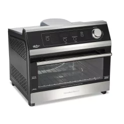 Toasters Hamilton Beach 1800 W 6-Slice Black Digital Air Fry Toaster Oven